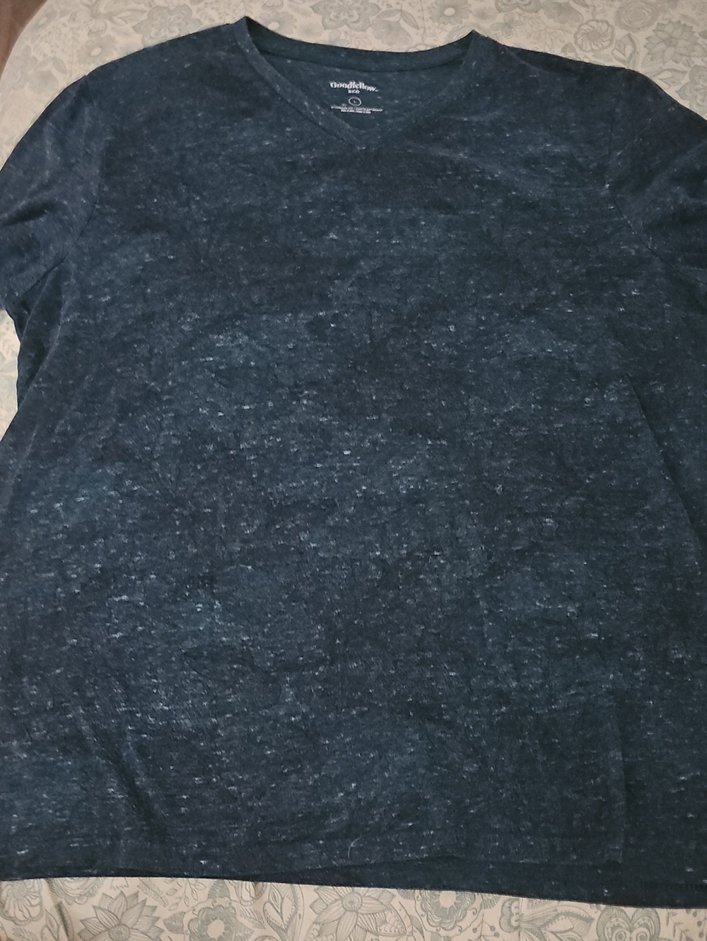 Goodfellow & Co Navy Heathered V-Neck Tee
